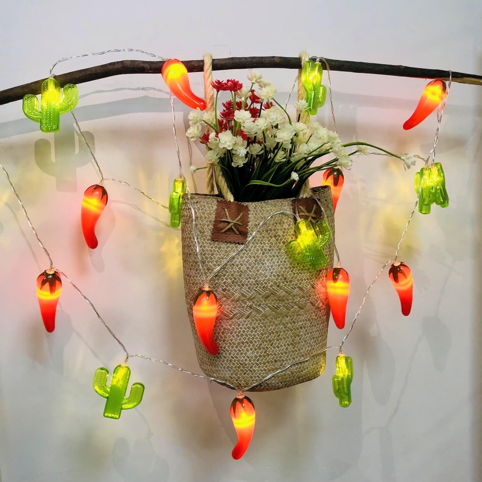 Cactus and Chili Pepper Party Patio Lights, Camco 42659
