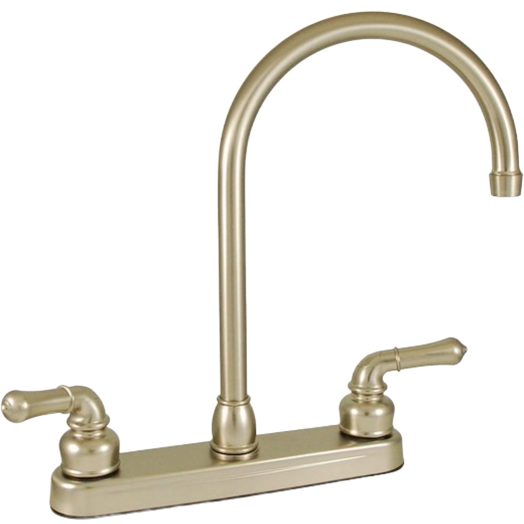 8in  Kitchen Faucet w/ Teapot Handles w/ Gooseneck Spout, American Faucet U-YNN800GSN