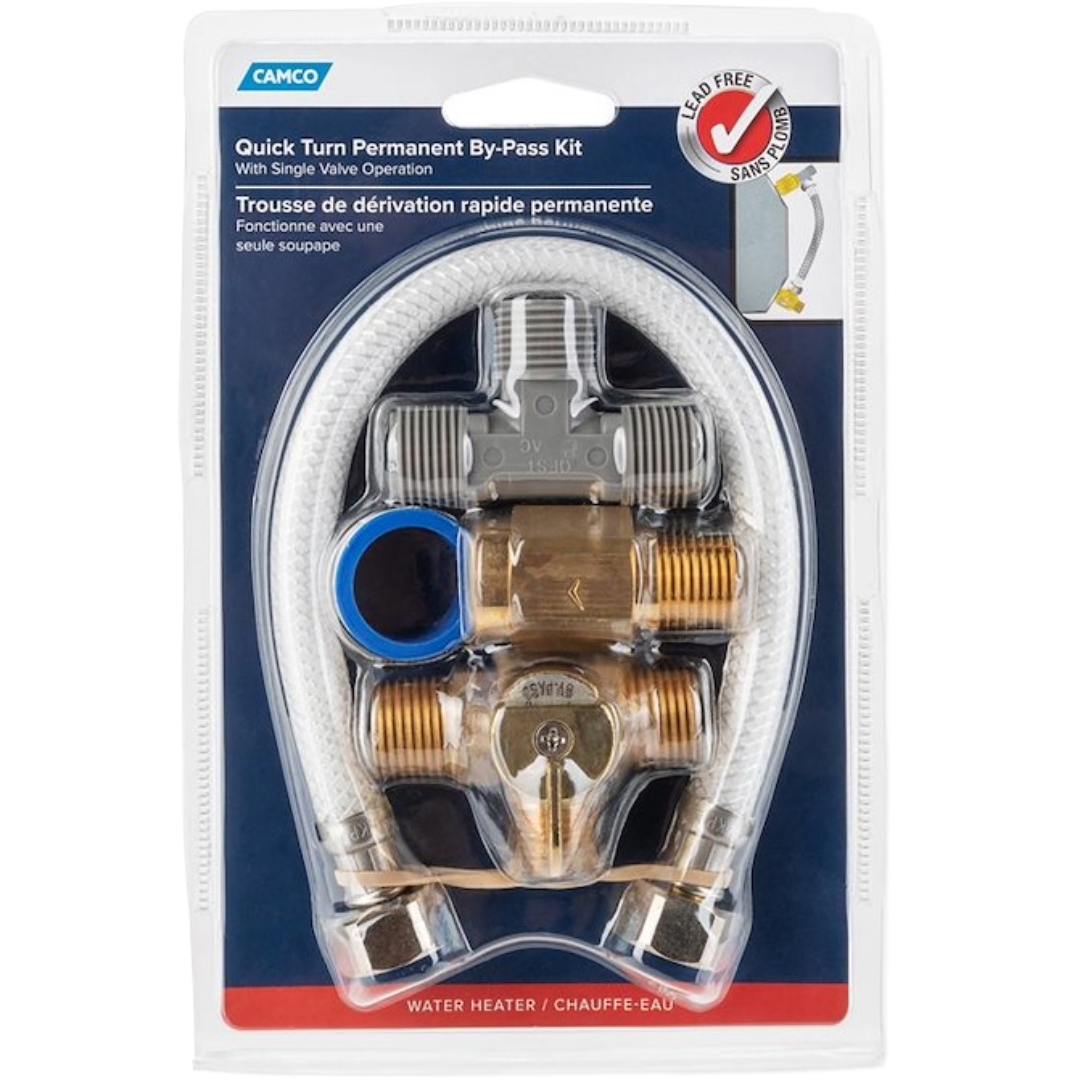 Quick-Turn Permanent RV Water Heater By-Pass Kit 35983, Camco 35983 - Image 3