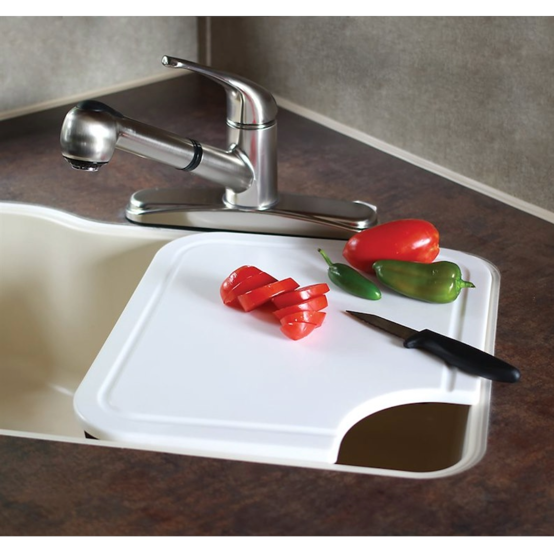 Camco RV Kitchen Sink Mate Cutting Board - White, Camco Mfg. 43857 - Image 3