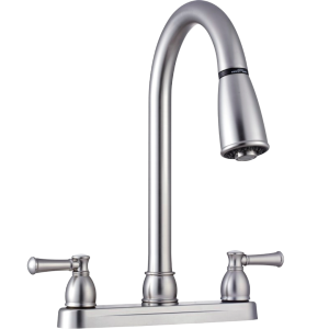 Non-Metallic Dual Lever Pull-Down RV Kitchen Faucet, Dura Faucet DF-PK350L-SN