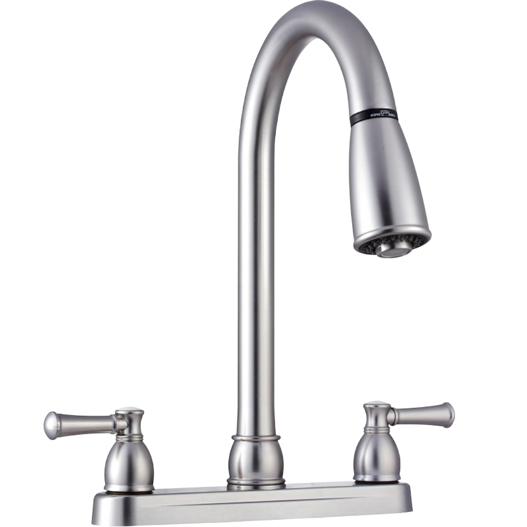 Non-Metallic Dual Lever Pull-Down RV Kitchen Faucet, Dura Faucet DF-PK350L-SN