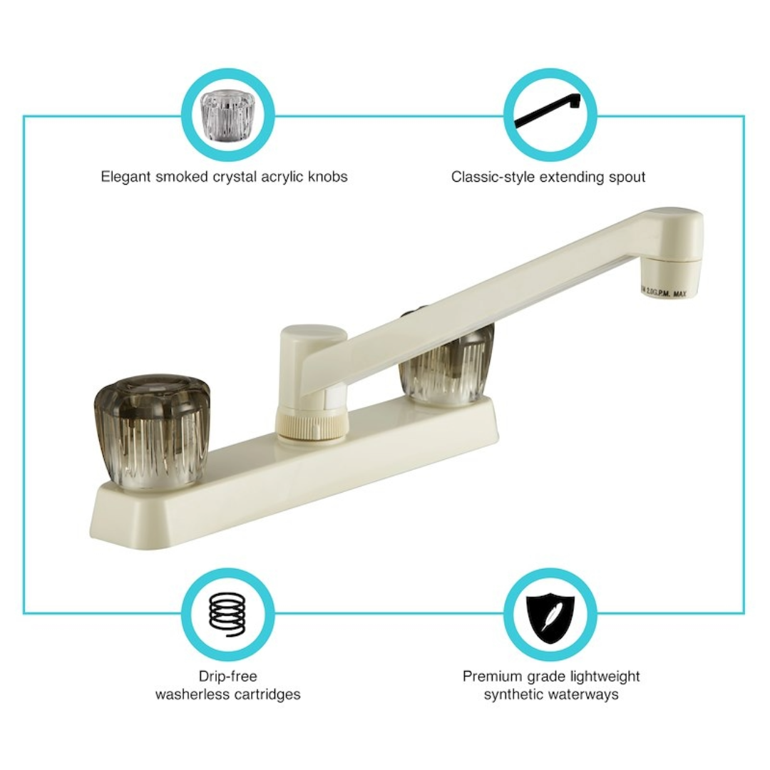 Two Handle RV Kitchen Faucet, Dura Faucet DF-PK600S-BQ - Image 3