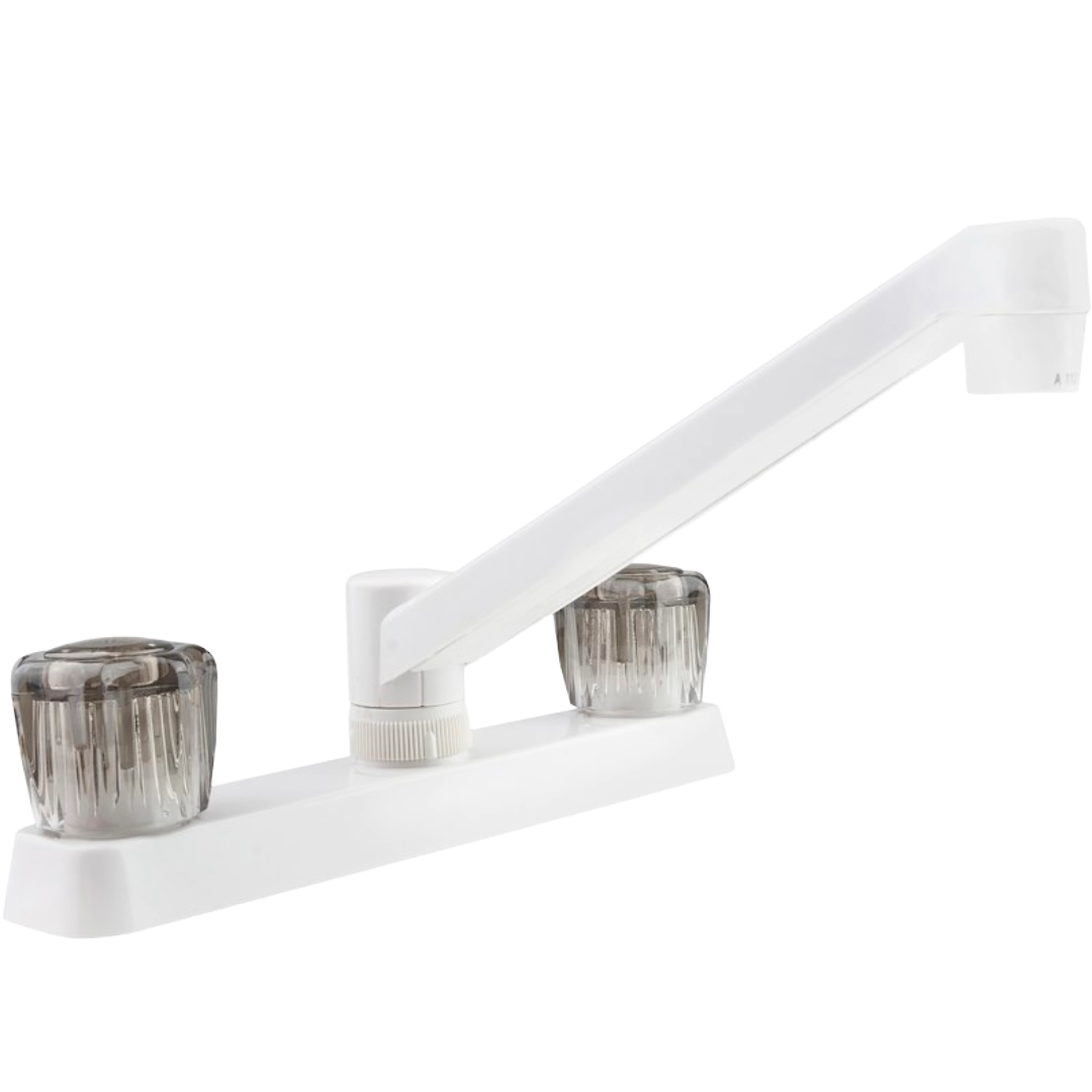 Two Handle RV Kitchen Faucet, Dura Faucet PK600S-WT