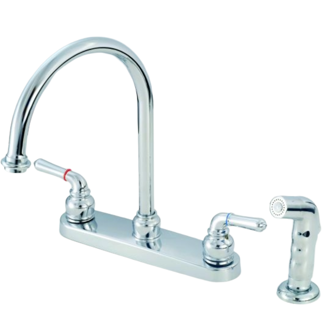 Two-Handle Kitchen 8 in Gooseneck Faucet, Empire Faucet CH801GS