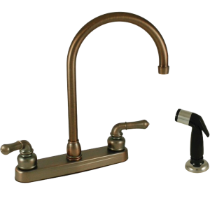 8in Metal Faucet Kit w/ Gooseneck Spout & Spray, Empire Faucet U-YOB801GSOB 8in Metal Faucet Kit w/ Gooseneck Spout & Spray, Empire Faucet U-YOB801GSOB