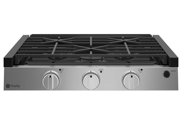 3 Burner Cook Top, Conventional Burners, 21in, GE Appliances PLU621RWSS