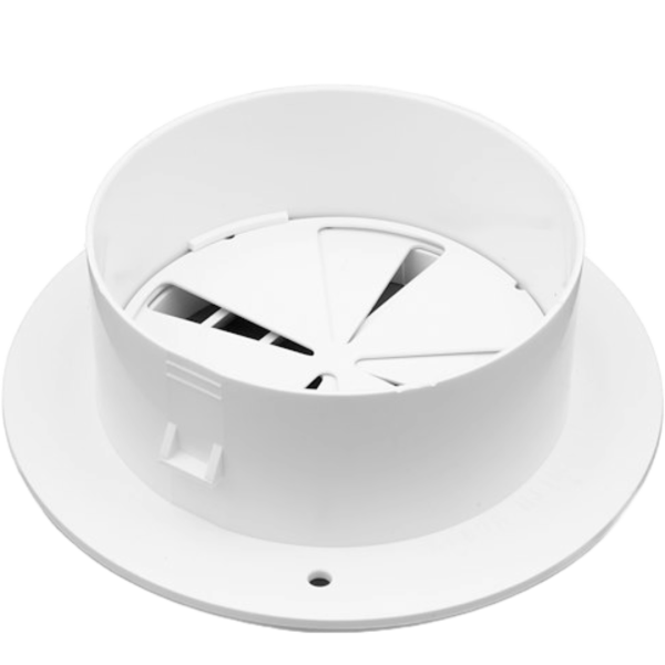 94267 4 inch Polar White Ducted Heat Vent with Damper, JR Products 94267