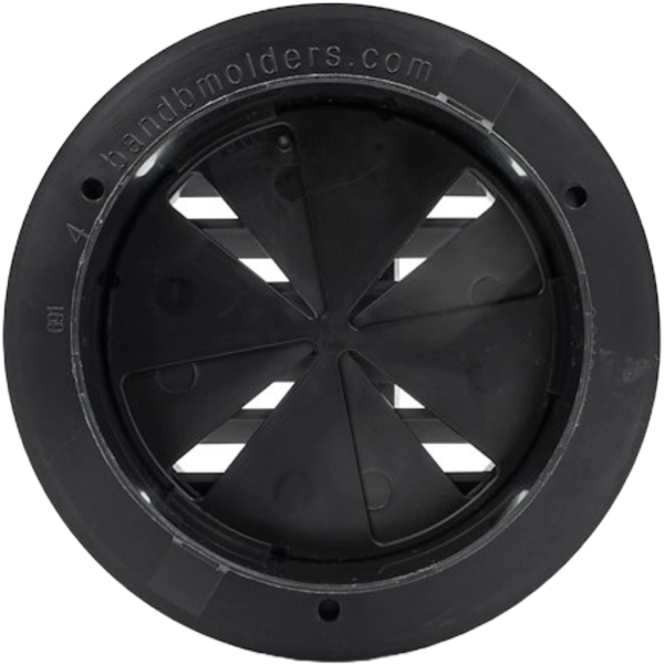 94268 4 inch Black Ducted Heat Vent with Damper, JR Products 94268
