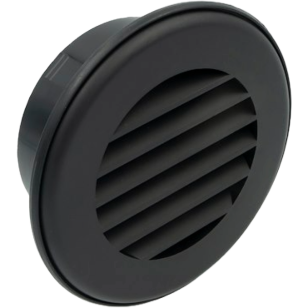94268 4 inch Black Ducted Heat Vent with Damper, JR Products 94268