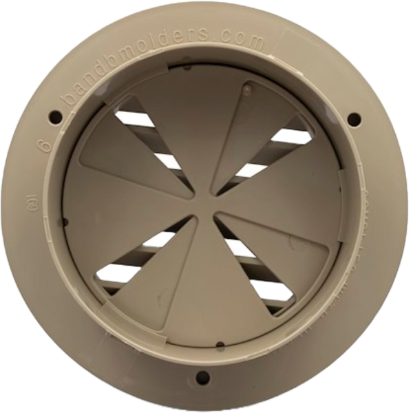 94269 4 inch Tan Ducted Heat Vent with Damper, JR Products 94269