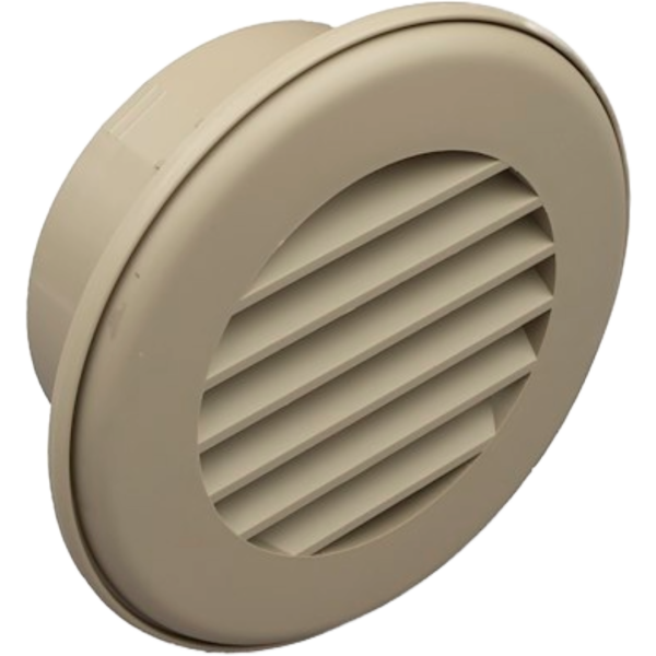 94269 4 inch Tan Ducted Heat Vent with Damper, JR Products 94269