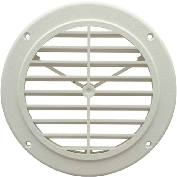 5-1/4 inch White Ceiling Grill - No Damper, JR Products 94274