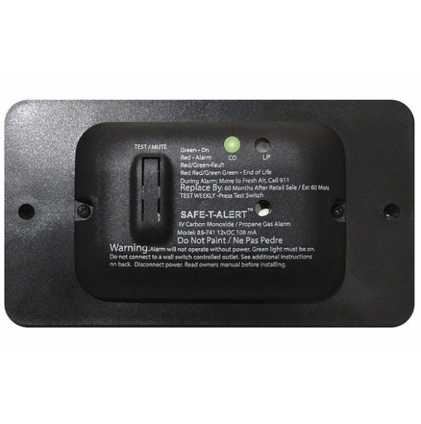 Dual LP/CO Detector, 12 Volt, Surface Mount - Black, MTI Industry 85-741-BL-TR