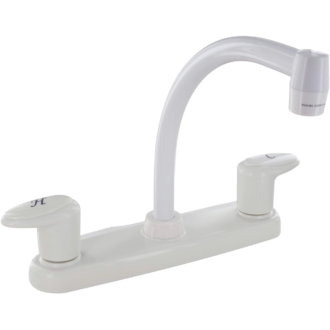 RV Catalina Kitchen Faucet 8 inch Hi Arc White, Phoenix Products PF221202