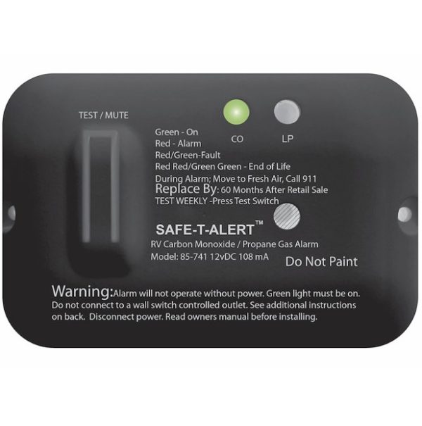 Dual LP/CO Detector, 12 Volt, Surface Mount - Black, MTI Industry 85-741-BL-TR