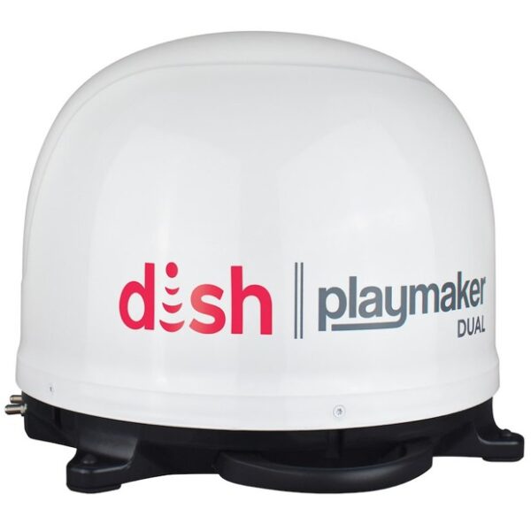 Playmaker Dual Satellite TV Antenna, DISH, White without Receiver, Winegard PL-8000