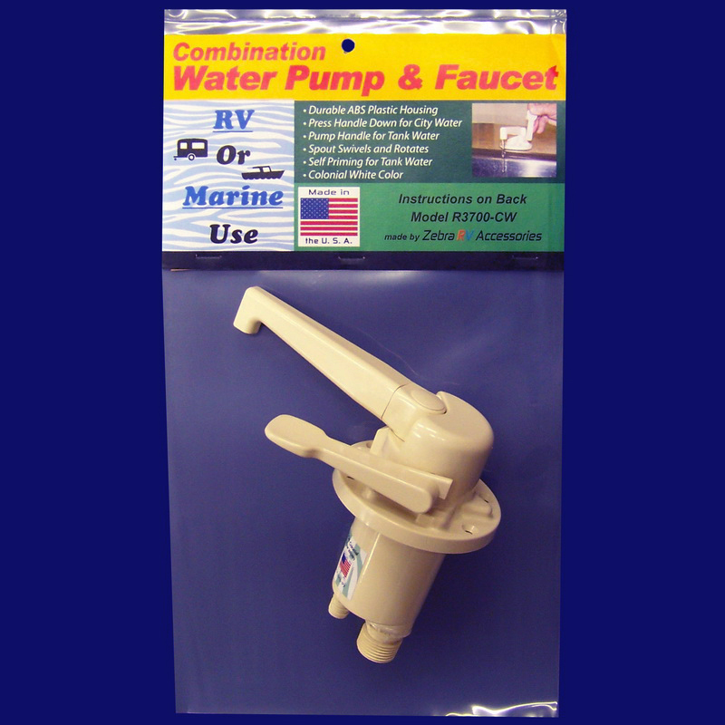 RV Sink Dual Flow Fump Water Pump Facet Col White, Zebra RV R3700-CW - Image 2