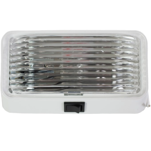 RV Porch Light Clear Lens White Base, Arcon 18104