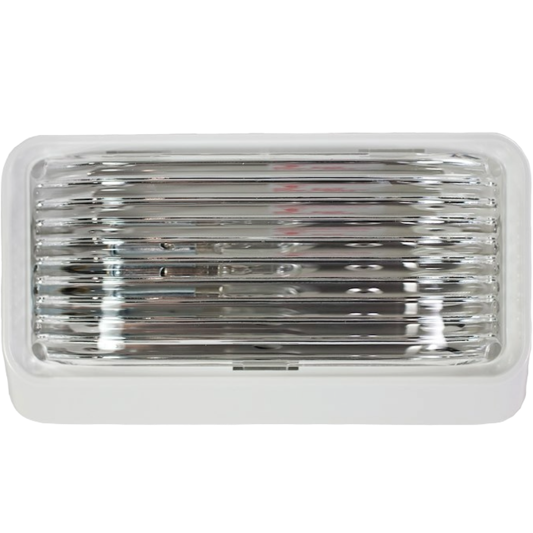 RV Porch Light Clear Lens, White Base, No Switch, Arcon 18102