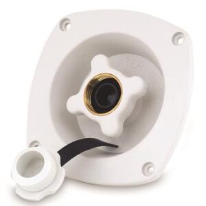 City Water Inlet with Plastic Flange, Shurflo- White, Shurflo 183-029-18