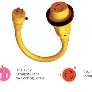 Park Adapter 15 amp To 30 amp , Marinco 104SPPRV