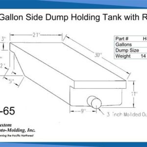 25 Gallon Waste Water Holding Tank, Valterra H-65