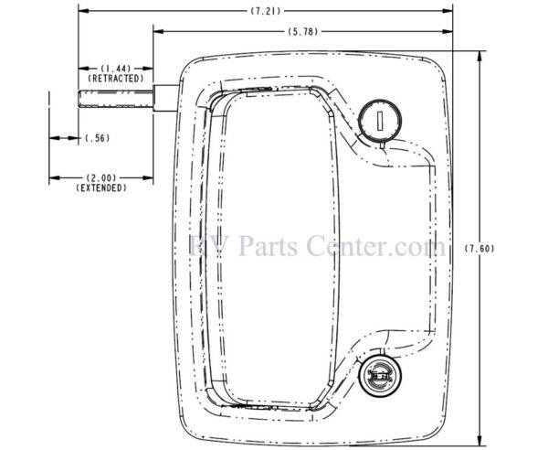 Tri-Mark Exterior Paddle Lock Only with 2 inch Deadbolt, 36285-06