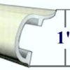 1 inch Wide Plastic Vinyl Cap Trim w/Leg- Polar White