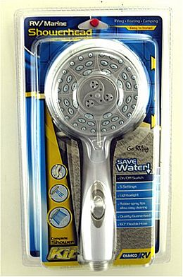 Shower Head Kit White with Shut Off, Camco 43714