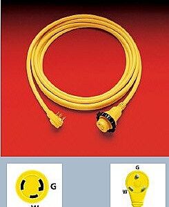 30 amp Molded Extension Cord 30 foot, Marinco 30SPP.RV
