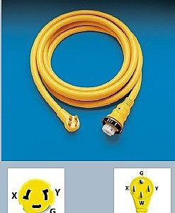 50 amp Molded Extension Cord 25 foot, Marinco 6152SPPRV-25