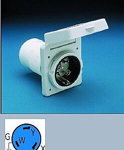 50 amp 125/250V Standard RV Power Inlet, Marinco 6353ELRV