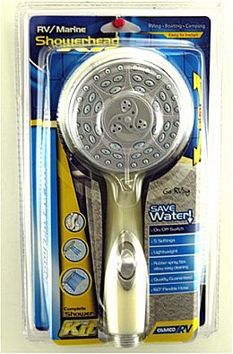 Shower Head Kit Off White with Shut Off, Camco 43715