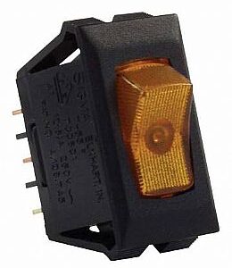 Illuminated 12V On/Off Switch - Amber, JR Products 12555