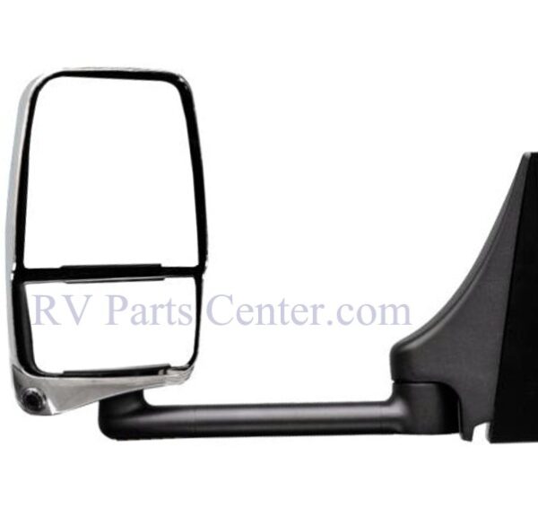 RV Mirror, Driver Side, 13 inch Arm, Mini-Lem, Electric, Chrome-Black, Velvac 719325