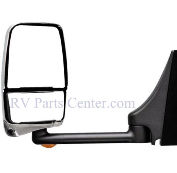 RV Mirror, Driver Side, 13 inch Arm, Mini-Lem, Electric TS, Chrome-Black, Velvac 719333