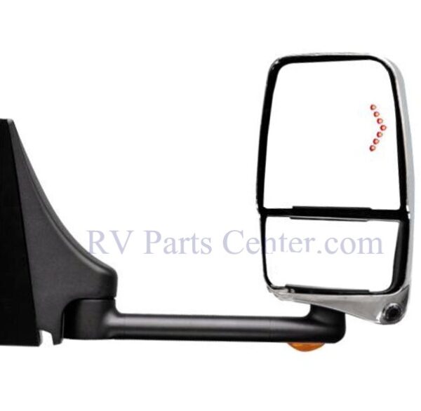 RV Mirror, Passenger Side, 16 inch Arm, Mini-Lem, Electric TS, Chrome-Black, Velvac 719395