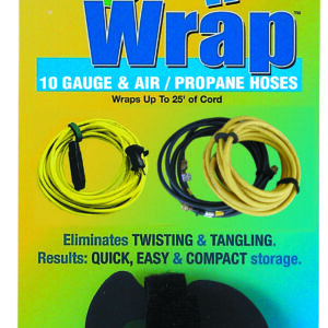 Multi Purpose Strap, Coil N Wrap, Black, Velcro Strap, 10 Gauge Air/ Propane Hose Holder, Wraps 25 Foot Of Cord. AP-03-0517