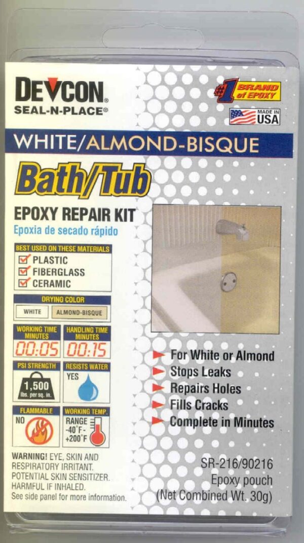 Bath Tub Repair Kit, For Plastic, Fiberglass, Ceramic, AP Product 002-90216