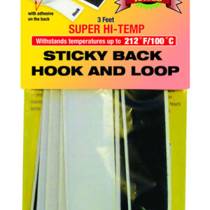 Hook and Loop Tape, Six 6 Inch x 1 Inch Strips, 3 Black And 3 White Strips, High Temperature, Adhesive Backing. AP04-0777
