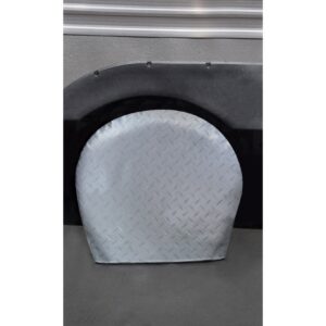 Tire Cover, Single, Fits 43 To 45 Inch Oversized Bus Tires, Diamond Plated Design, Set of 2, Adco 3756