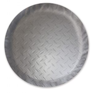 Spare Tire Cover, Fits 21.50 In. Diameter Tires, Diamond Plated Steel Design.Adco 9760