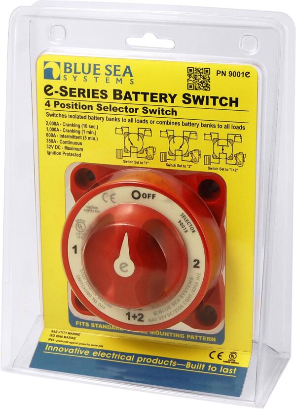 Battery Selector Switch 32 Volt DC, Blue Sea 9001E-BSS