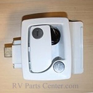 Trimark Door Latch Lock White 60-250 with Dead Bolt, Trimark 60-250wht