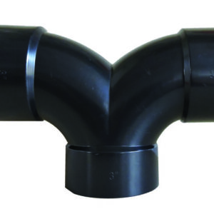 3 Inch Hub Double 1/4 Bend, ABS, Valterra D50-3047