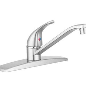 Single Lever Kitchen Faucet, Chrome, Dura Faucet DF-NMK600-SN