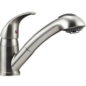 Pull-Out RV Kitchen Faucet, Nickel Plated; Dura Faucet DF-NMK852-SN Pull-Out RV Kitchen Faucet, Nickel Plated; Dura Faucet DF-NMK852-SN