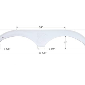 Forest River Cardinal 5th Wheel Travel Trailer Fender Skirt 67-5/8", Polar White, Icon FS1840