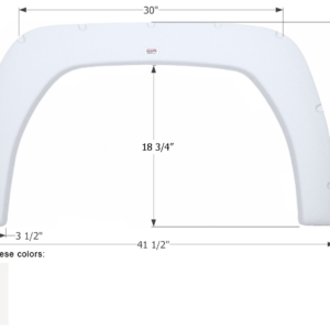 Fleetwood Storm Single Axle Fender Skirt Polar White FS2012 41-1/2", Icon FS2012 Fleetwood Storm Single Axle Fender Skirt Polar White FS2012 41-1/2", Icon FS2012